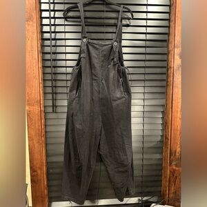 Black Adjustable Strap Jumpsuit with Straight-Leg Cut